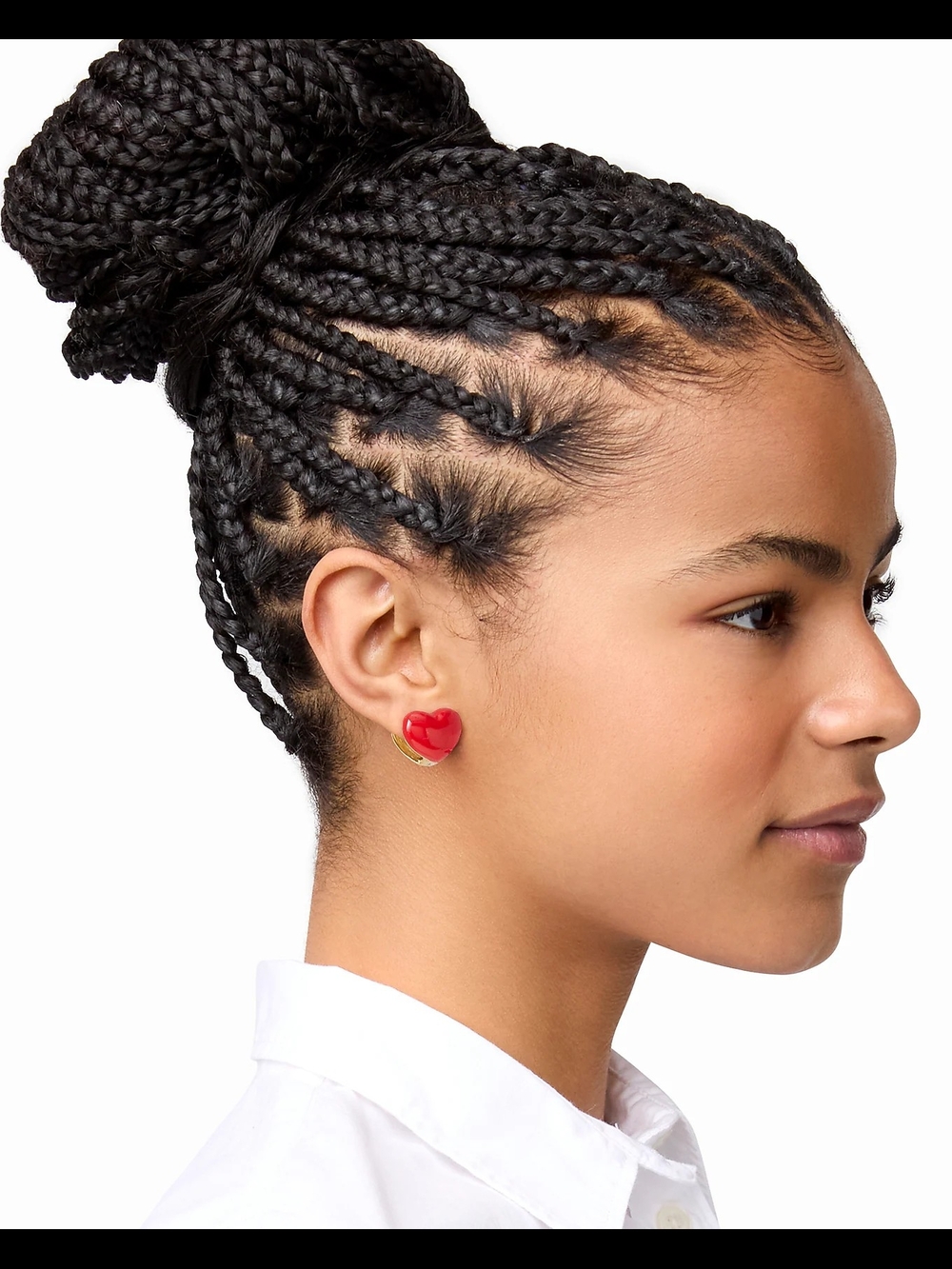 J.Crew Double Sided Heart Stud Earrings, White/ Red - Picture 3 of 8